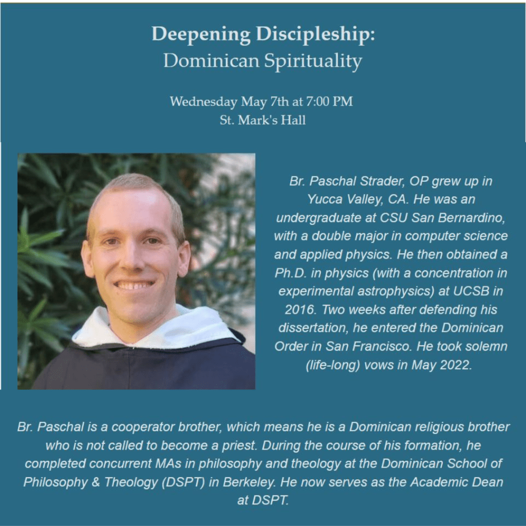 Deepening Discipleship: Dominican Spirituality&nbsp;(5/7/25)